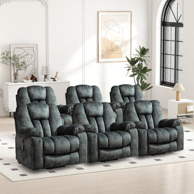 40.9"Wide Modern Recliner with Heated & Massage & Cup Holders & USB Port and Pocket Storage
