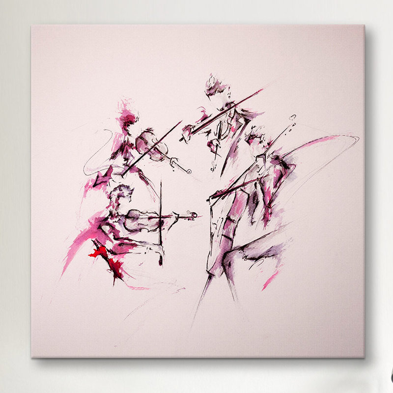 «Quartet», reproduction sur toile, H 18 po x l 18 po x P 1,5 po, Pas de tapis, Toile tendue