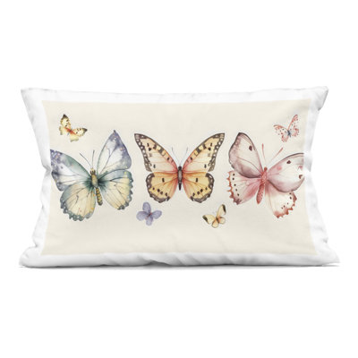 Coussin décoratif Graceful Butterfly Trio, imprimé par Creative Studio, 14 x 7 x 20