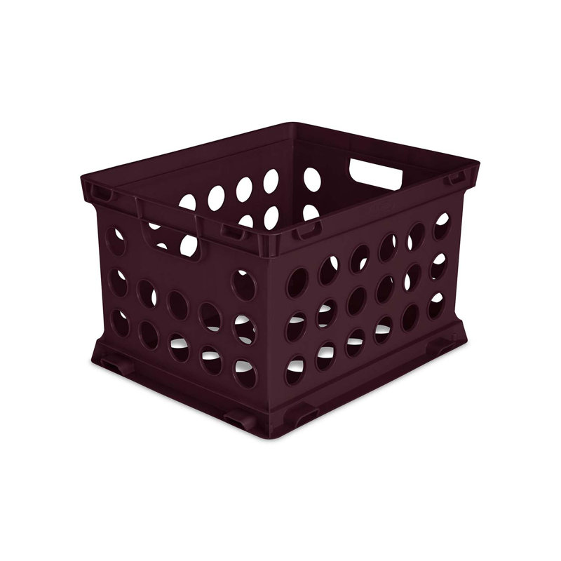 Stackable File Storage Plastic Crate, Red
