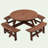 8 Person Wooden Picnic Table, Outdoor Camping Dining Table with Seat, Garden, DIY w/ 4 Built-in Benches-1509701178