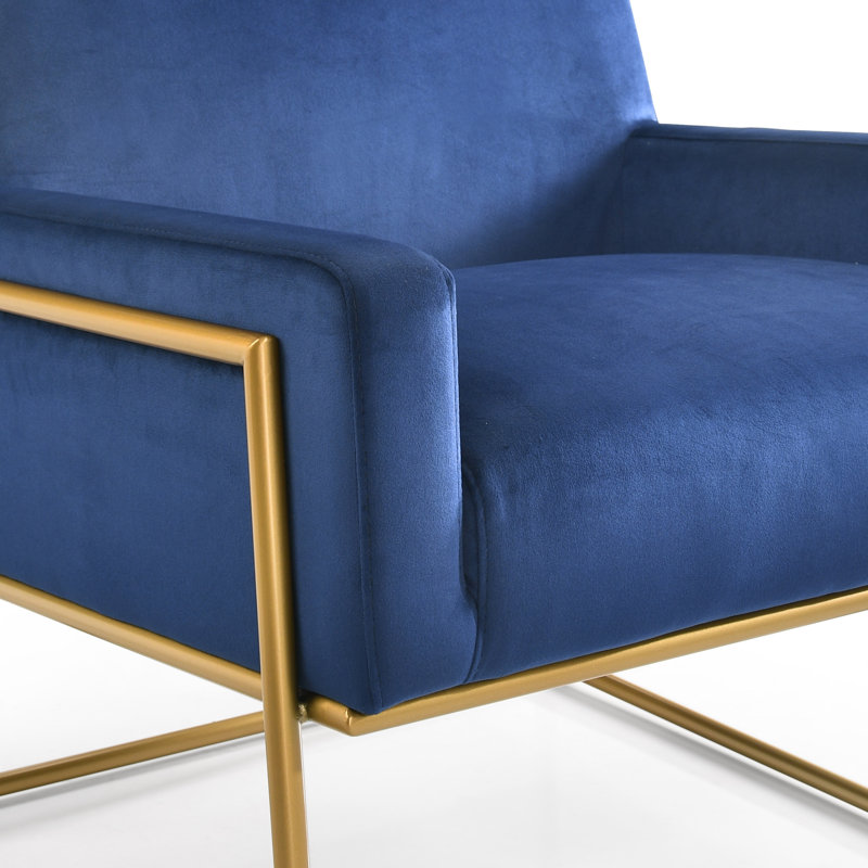 Fauteuil en polyester de 29,5 po Milano, Velours bleu