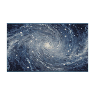 Machine Washable Blue Area Rug