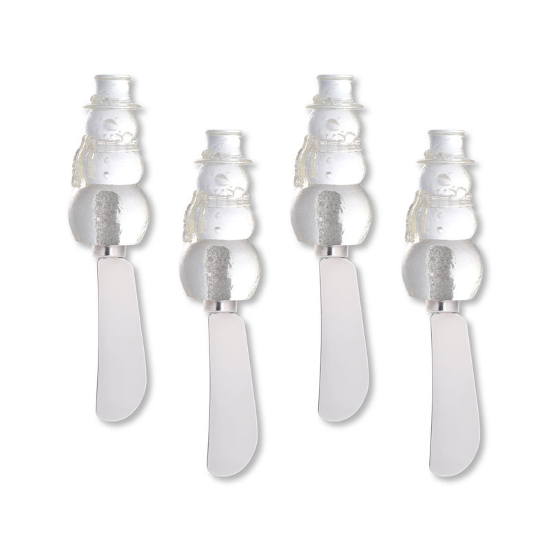 Frosty Snowman Transparent Polyresin Cheese Spreader, S4