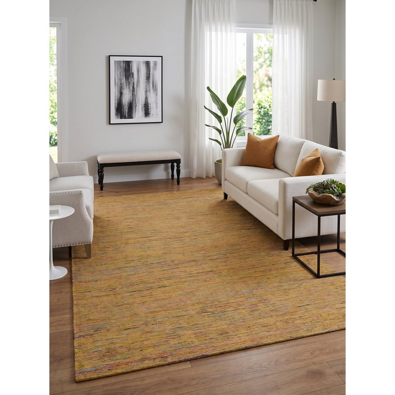 Holi Area Rug in Musturd, Rectangle 9' x 12'