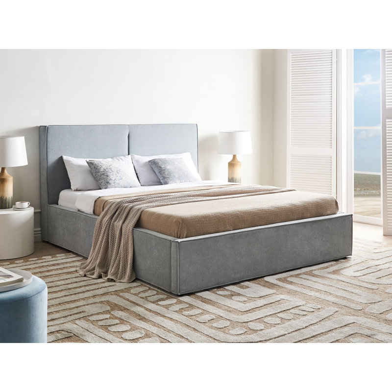 Ottoman Bed Fabric MOISSAC Light Blue, European Kingsize (160 x 200 cm)