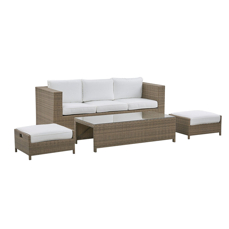 Canandaigua 3 Seater Rattan Sofa Set, White 