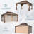 10'x13' Hardtop Gazebo With Galvanized Steel Roof & Aluminum Frame, Double-layer Canopy With Netting & Curtains, Permanent Outdoor Pavilion For Patio And Backyard, Brown