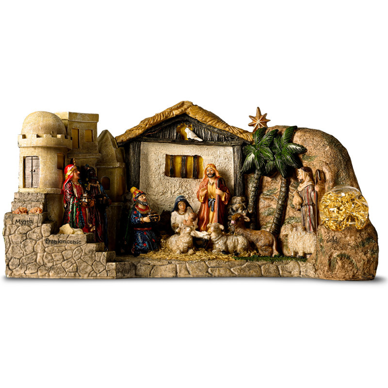 Crèche panoramique de luxe avec cadeaux