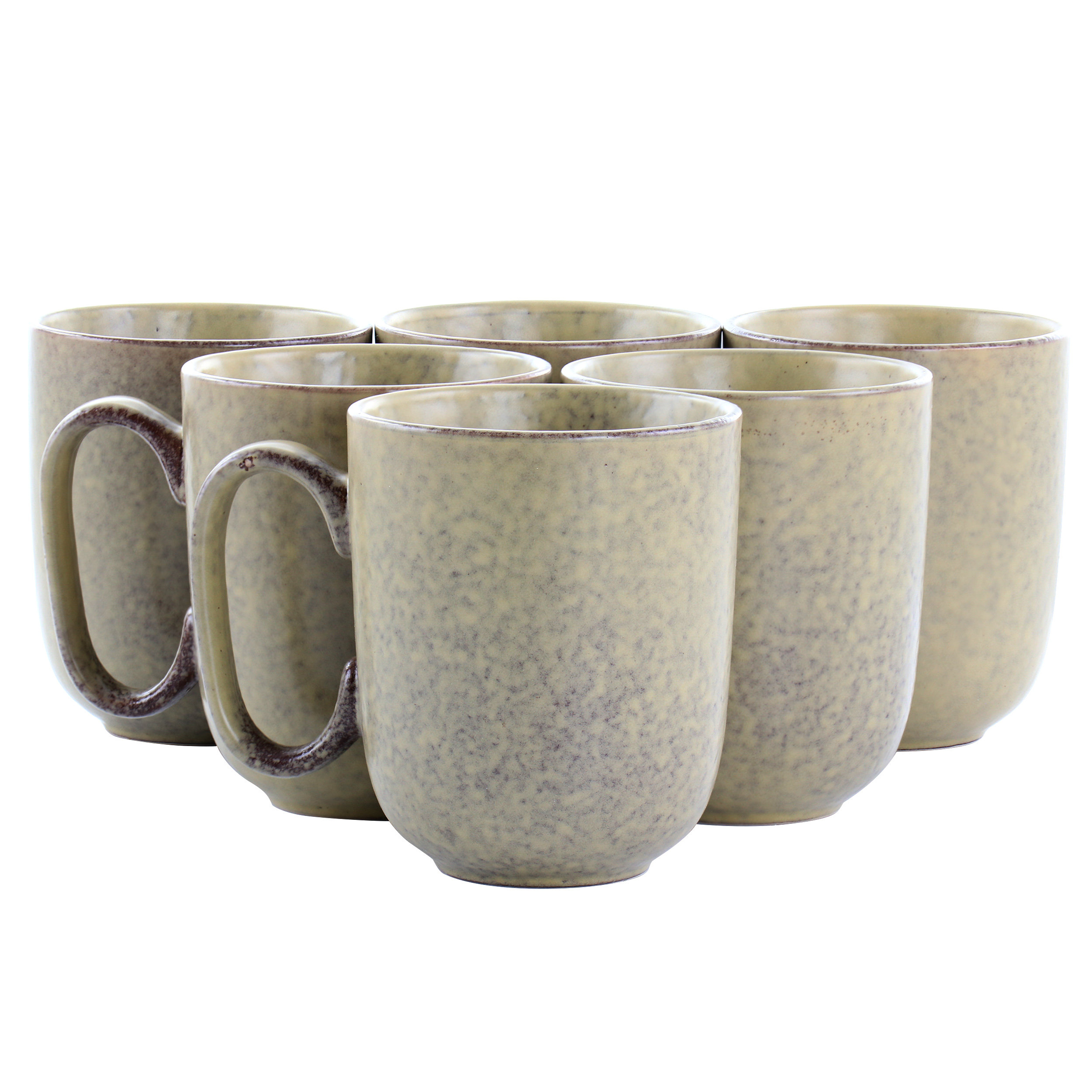 Gibson Bee and Willow Milbrook 6 Piece 15 Ounce Stoneware Mug Set in Mocha