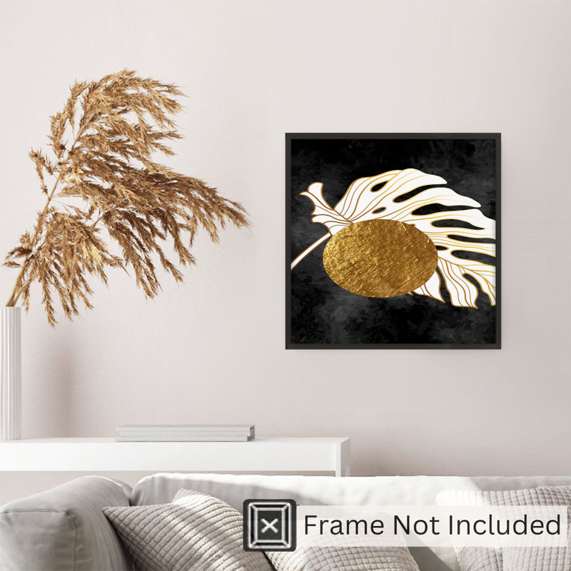«Botanical Monstera Leaf Elegance Bohemian», reproduction d'art non encadrée, H 16 po x l 16 po