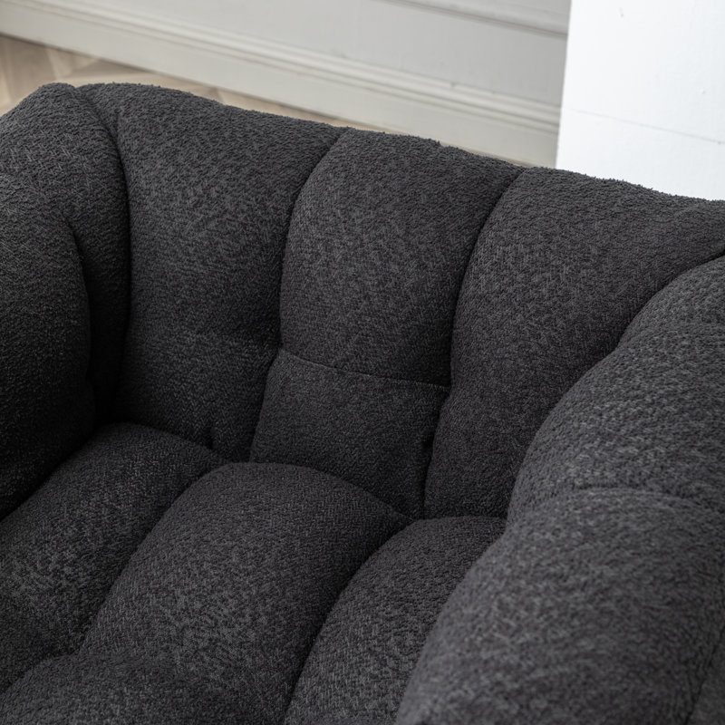 Fauteuil pivotant 38 po Brennan, Bouclé noir