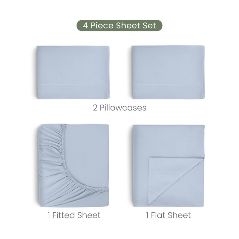 Martex Restore Solid - Soft, Breathable, Cotton Blend, Temperature Regulating, King Sheet Set with 2 Pillowcases, Blue