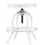 Tabouret pivotant à hauteur réglable blanc, blanc, d'inspiration rustique pour meubles de patio