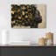 «Elegance Black African American Girl Portrait Gold Butterfly», reproduction d'art sur toile encadrée-107907699-107907705