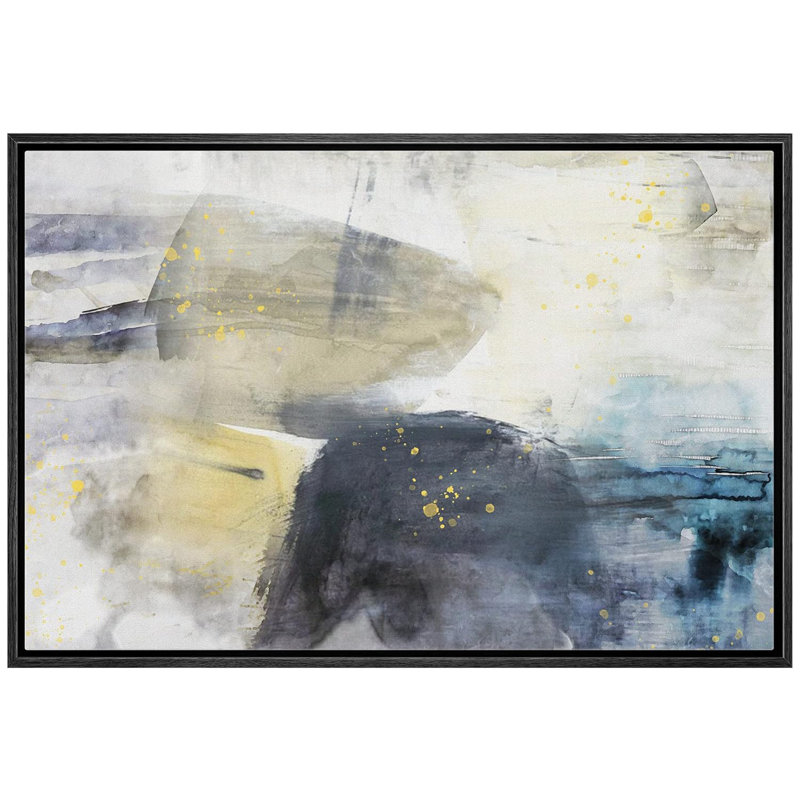 "Pastel, aquarelle, bleu, jaune, grunge, coup de peinture, collage, formes abstraites, art moderne" sur, Noir