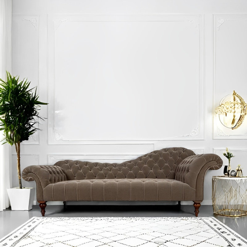 Chaise longue décontractée élégante et confortable, Gris, Orienté à droite