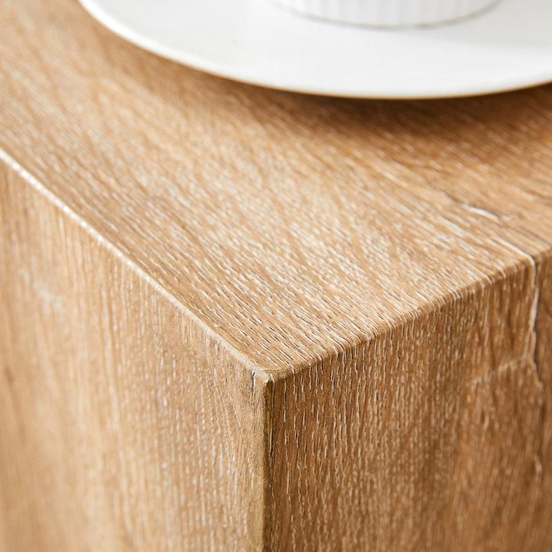 Table basse rectangulaire, plateau spacieux, style carré contemporain, teinte bois, option décorative
