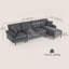 Canapé modulaire avec méridienne interchangeable gris foncé