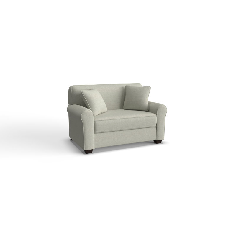 Shannon Upholstered 56'' Sleeper Sofa, Pistachio, Honey Birch