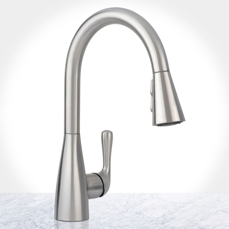 1.75 GPM Single Hole Kitchen Faucet, Stainless Steel