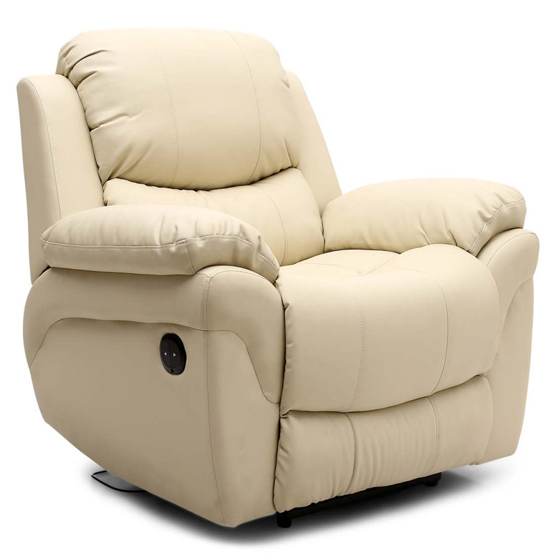 Faux Leather Standard Recliner, Cream