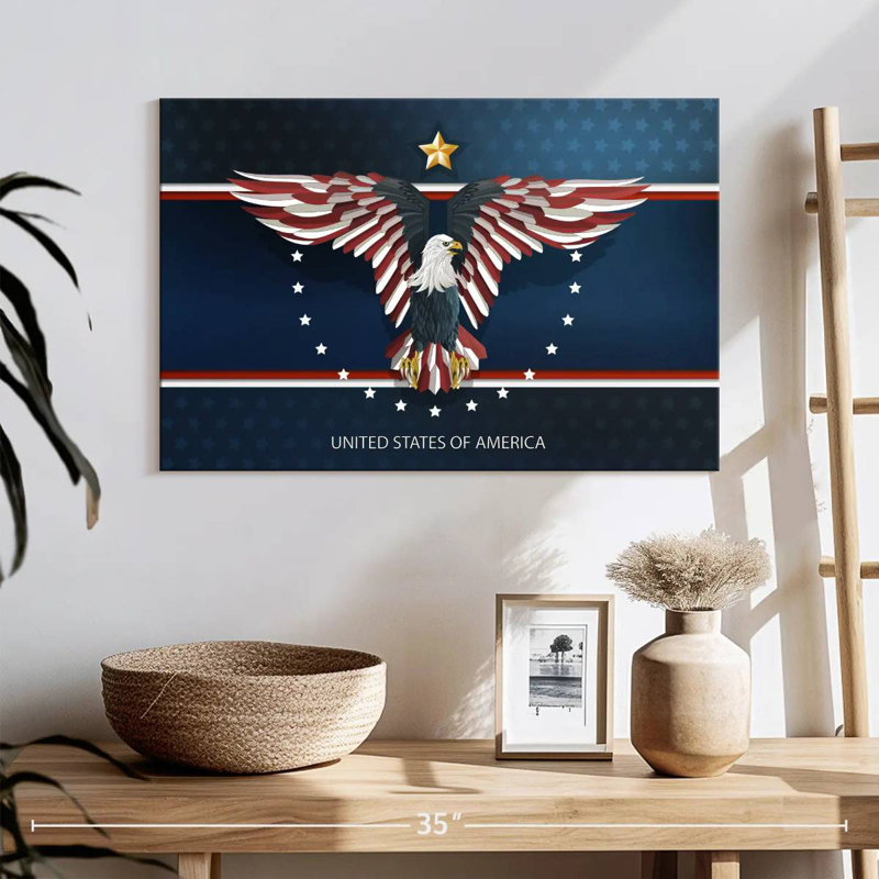 Aigle patriotique américain, H 24 po x l 36 po