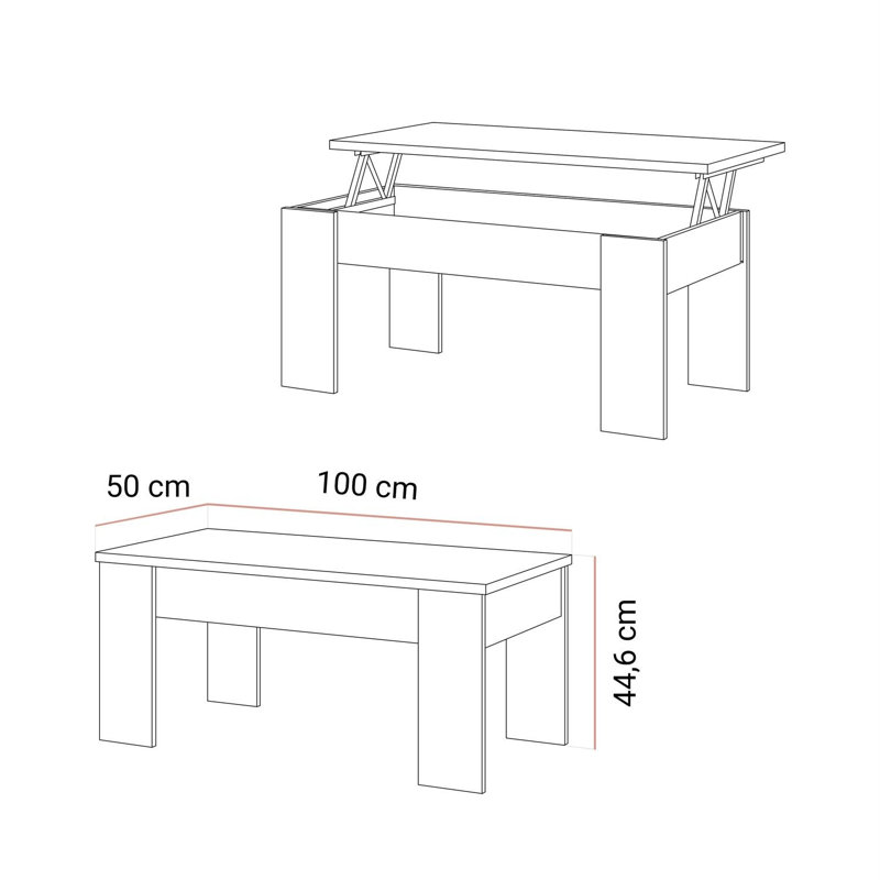 Helenmae Height-Adjustable Coffee Table with Storage, Cashmere