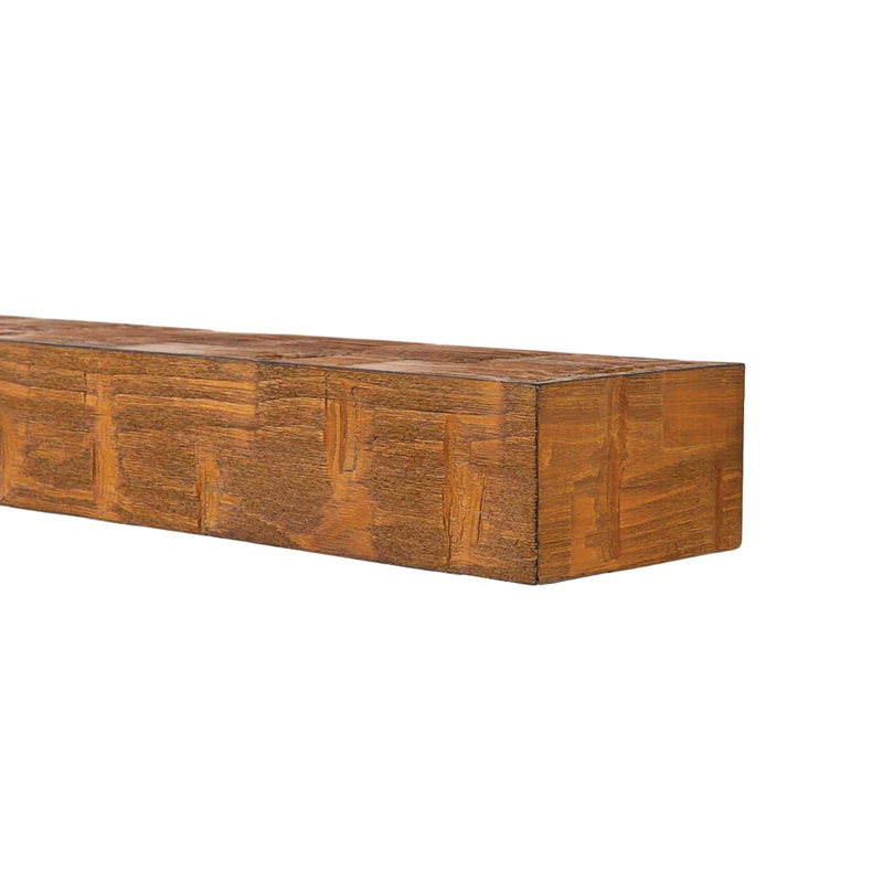 Bodie 72" Chestnut Hand-Distressed Wooden Mantel Shelf