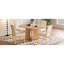 Table de salle à manger ronde en bois massif pour 4 personnes, ensemble de table de cuisine extensible avec 4 chaises rembourrées et rallonge amovible de 16 pouces pour la salle à manger, le salon, naturel et beige-136374933-136374939-136374934-136374938