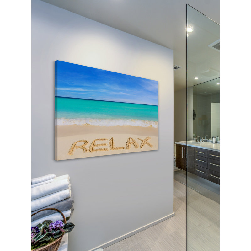 Relax Beach Scene Multicolor Canvas Wall Art