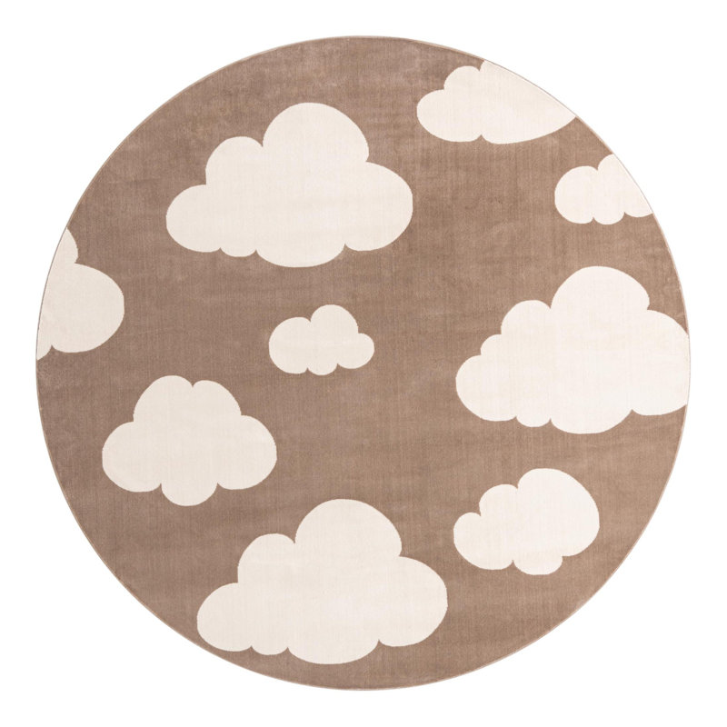 Unique Loom Clouds Whimsy Kids Rug, Round 7'10"
