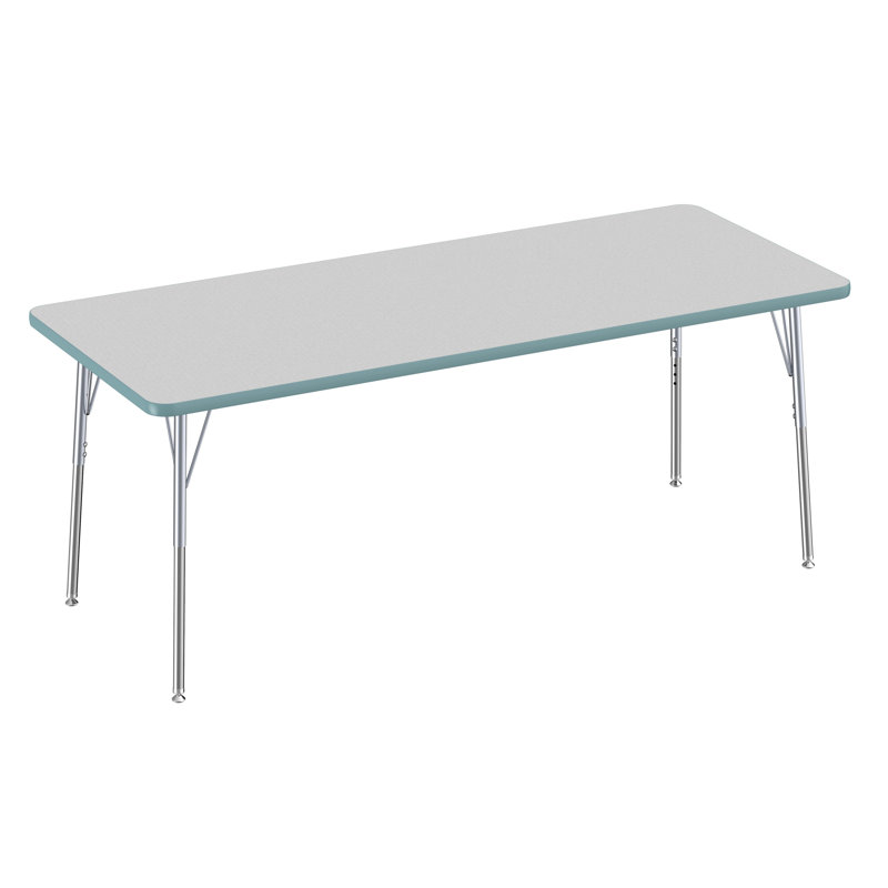 Table d'activité rectangulaire 30 po x 72 po Maple, Roulement pivotant standard, Chêne Pasadena / noir, 30" x 72"
