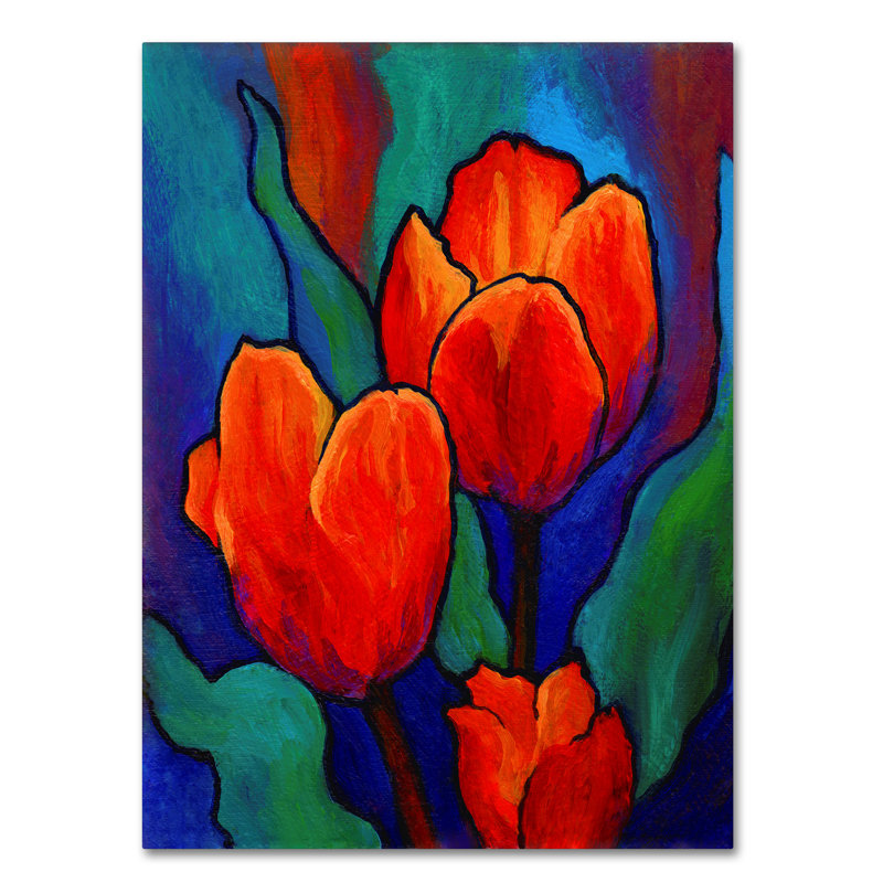 «Tulipes» de Kucera, reproduction d'art sur toile tendue, H 47 po x l 35 po