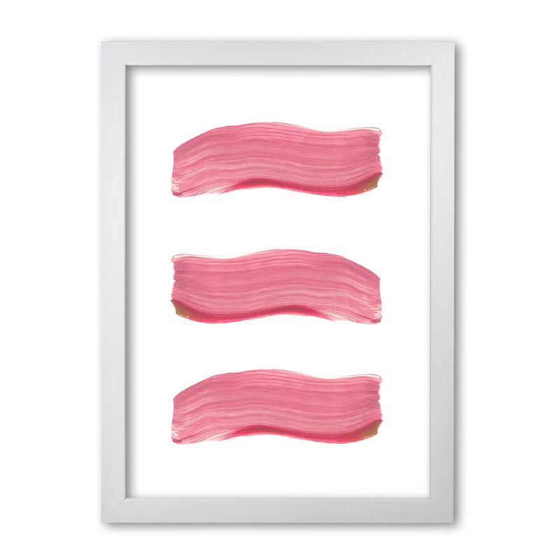 Light Pink Abstract Paint Strokes - Print, 60 cm H x 42 cm W x 5 cm D, White Grain Frame