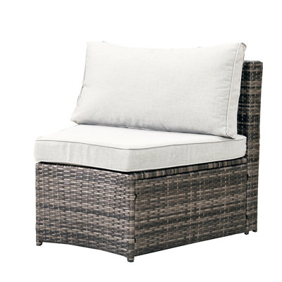 Apphi Outdoor Steel Wicker Single Sofa - Gray