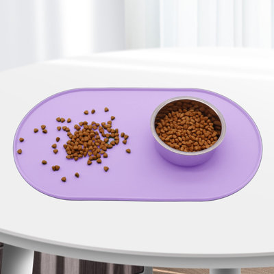 Tapis d'alimentation pour animaux en silicone pour chien avec chats 21,3 x 11,4 po antidérapant
