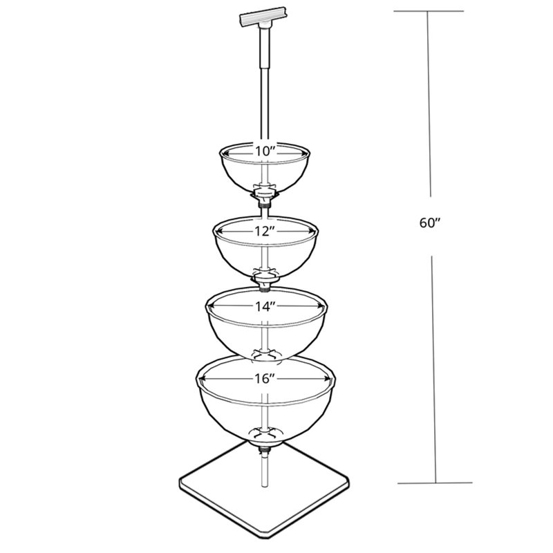 Four-Tier Cascading Bowl Floor Display