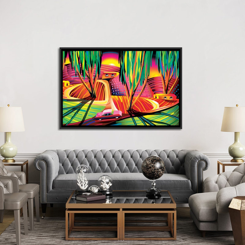 " Van Gogh Congo " by Charles Harker, 18" H x 26" W x 1.5" D, Black Framed Canvas, No Mat