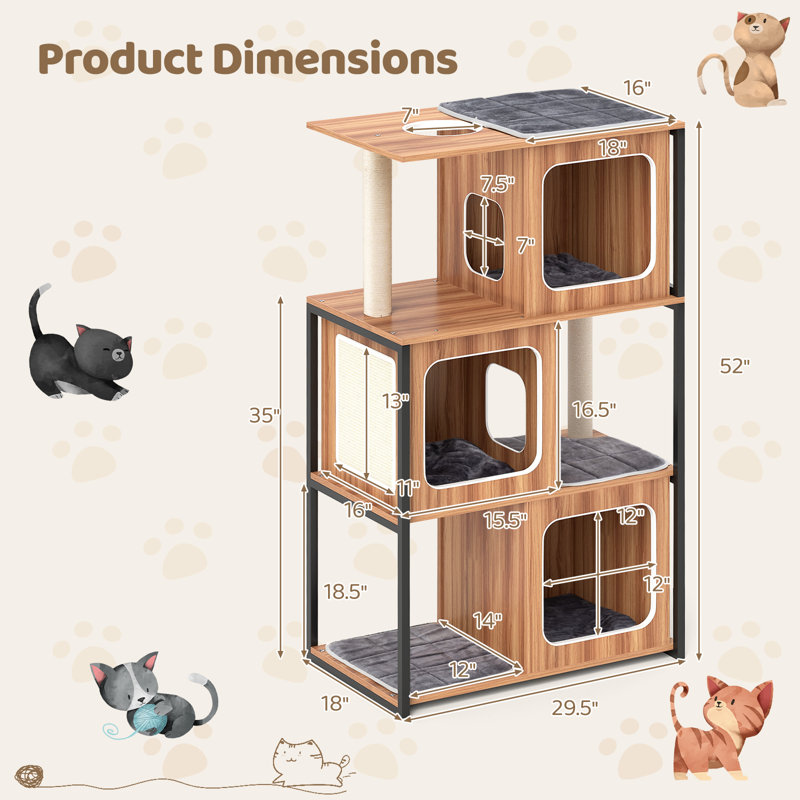 Arbre à chat moderne pour chatons d'intérieur