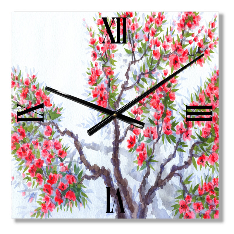 Horloge murale fleurs de printemps, Très grand