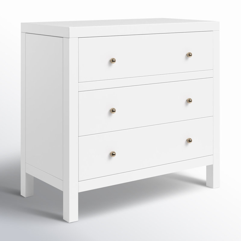 Nora 3-Drawer Chest, Smooth White