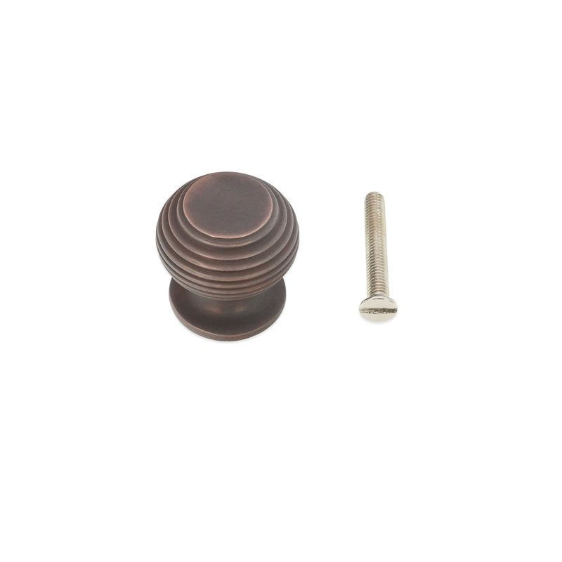 Beehive 30mm Diameter Mushroom Knob, Aged Bronze
