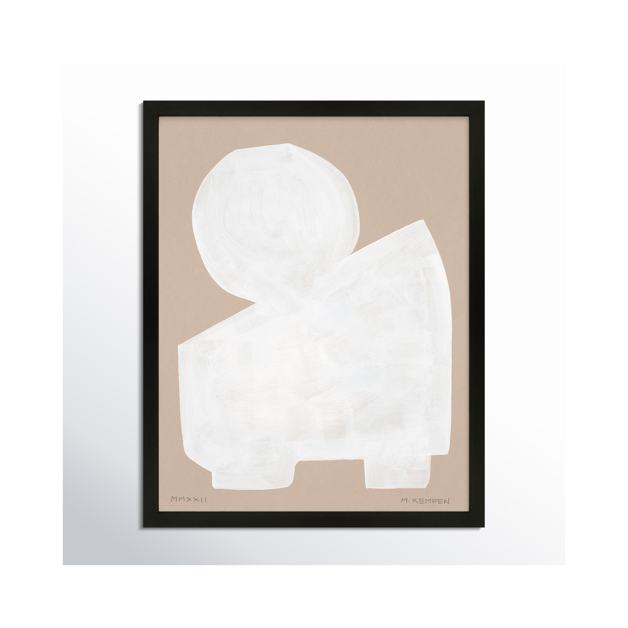 Modules In White 2 by Michael Kempen, 16" W x 20" H, Black Framed
