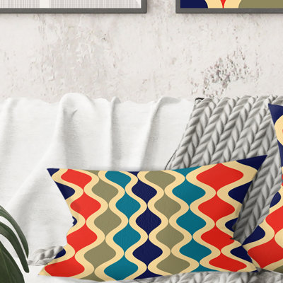 Retro Ornamental Design VI - Mid-Century Modern Printed Throw Pillow