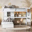 White Twin Over Loft Bed Including Desk, Staircase And Storage In With Staircase, Desk Option-1487280862