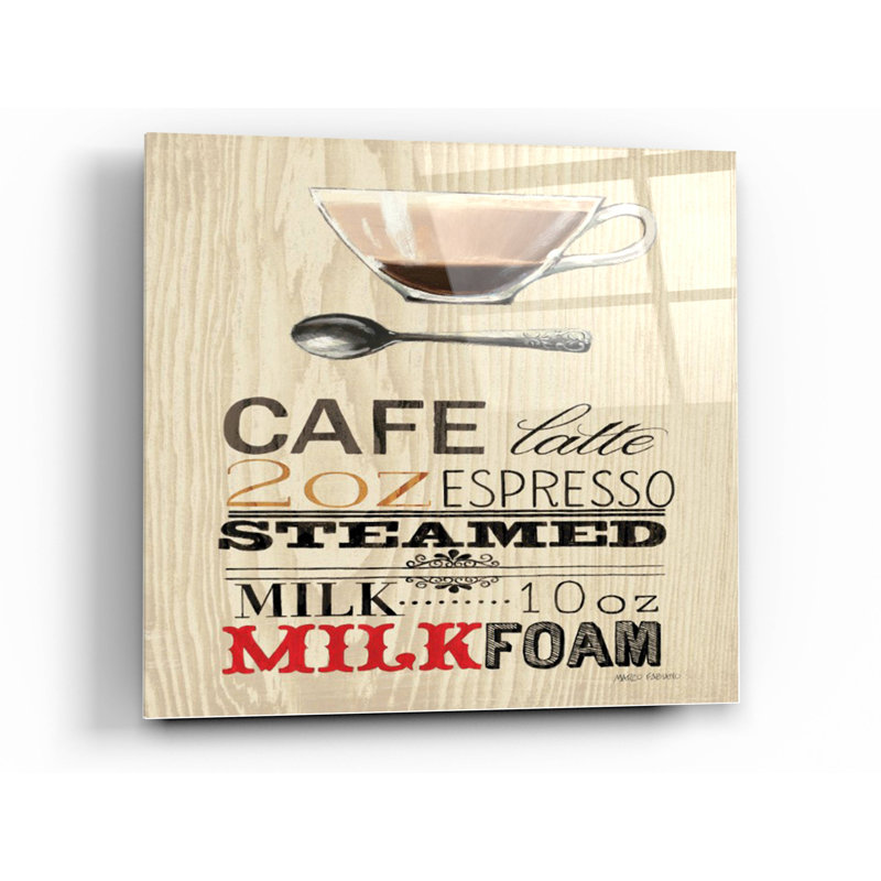 «Cafe Latte» par Marco Fabiano, art mural en verre acrylique, H 24 po x l 24 po