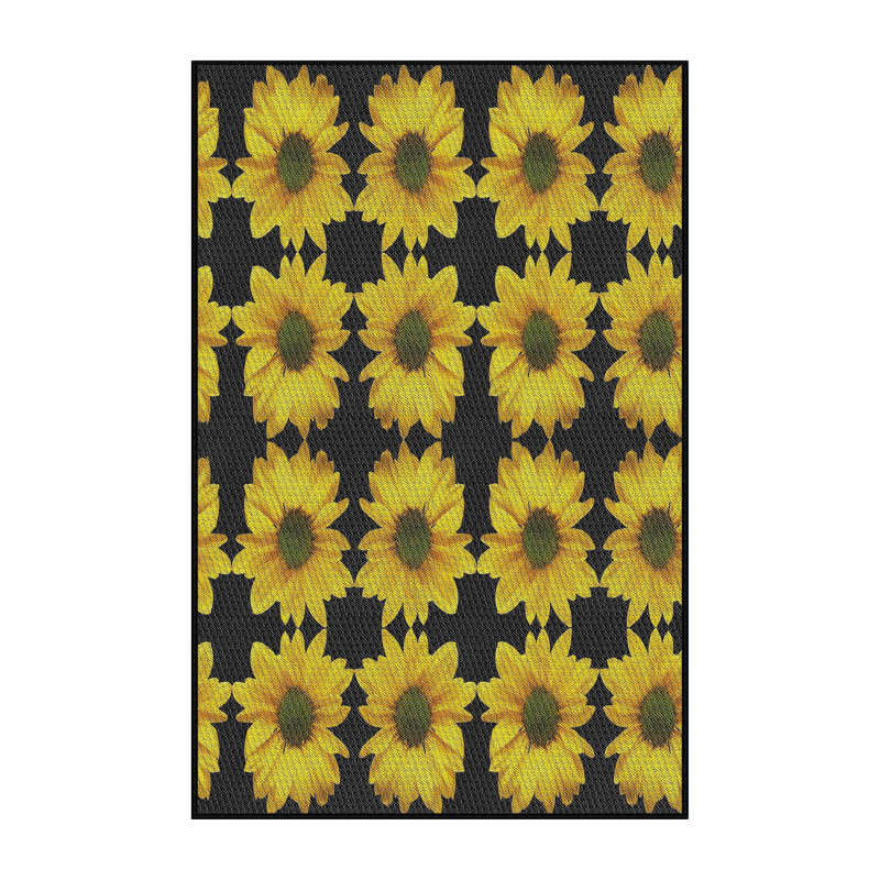 Tapis jaune / noir Power Loom, Rectangle 4 pi x 6 pi