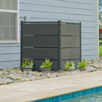 Enclo 4 ft H x 3.3 ft W Bessemer WoodTek Vinyl Charcoal Privacy Screen Kit (2 Panels)
