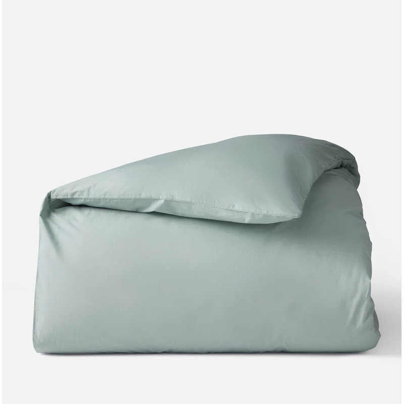 Refined Organic Percale Duvet Cover, Twin Duvet Cover, Dew